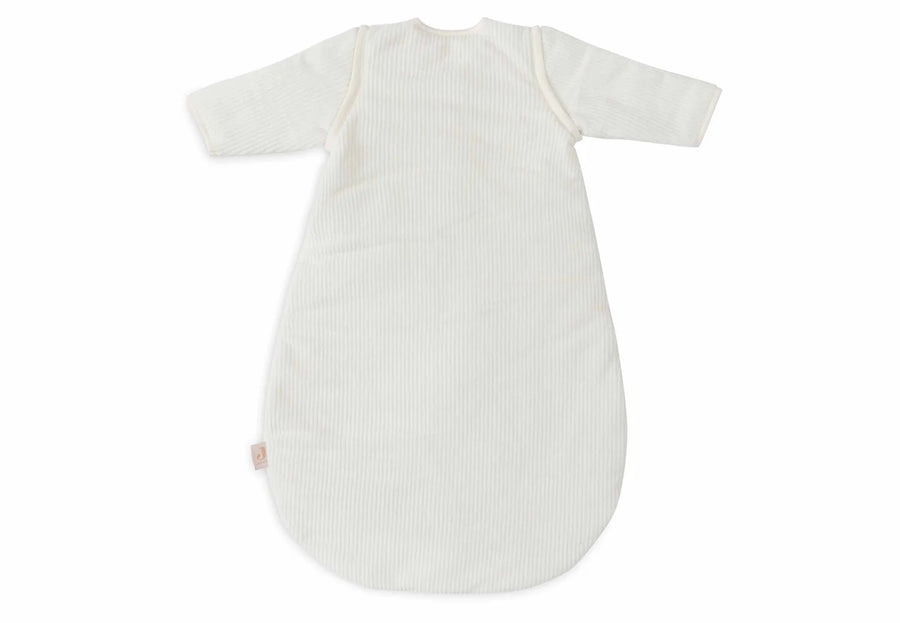 Sleeping Bag with Removable Sleeves  Round 90cm Rib Ivory-JOLLEIN