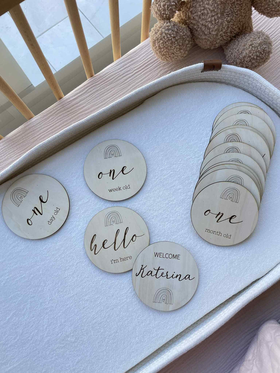 Wooden Milestone Cards