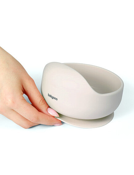 BabyOno Silicone suction bowl BEIGE