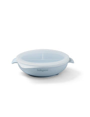 BabyOno Silicone suction plate with lid BLUE