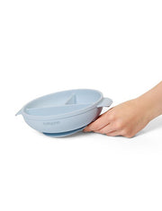 BabyOno Silicone suction plate with lid BLUE