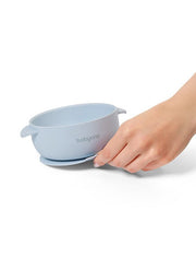 BabyOno Silicone suction bowl with lid BLUE
