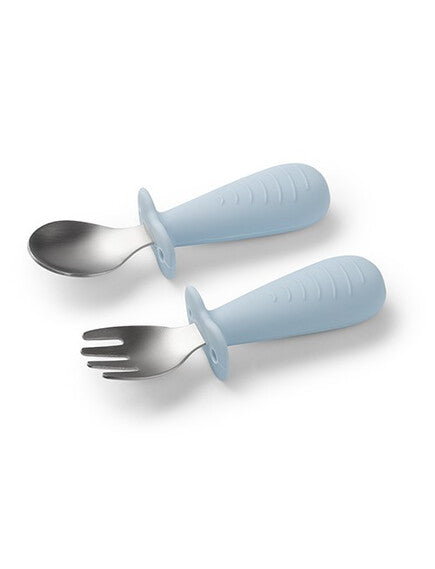 Stainless Steel Spoon and Fork Blue - BABYONO