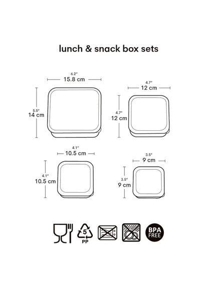 Lunch & Snack Box x4pcs - Jungle
