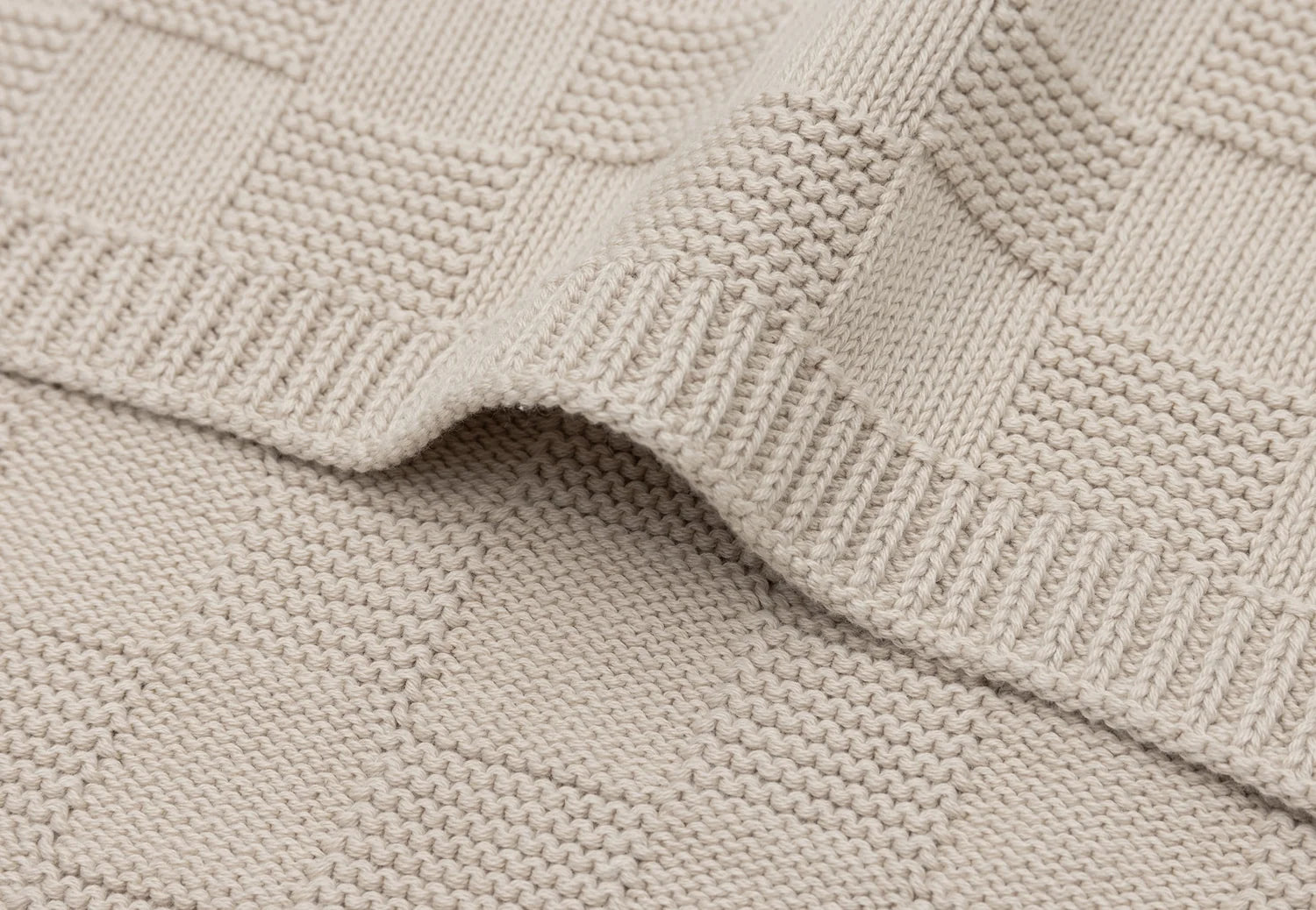 Blanket Cradle 75x100cm Box Knit  Warm Sand - JOLLEIN