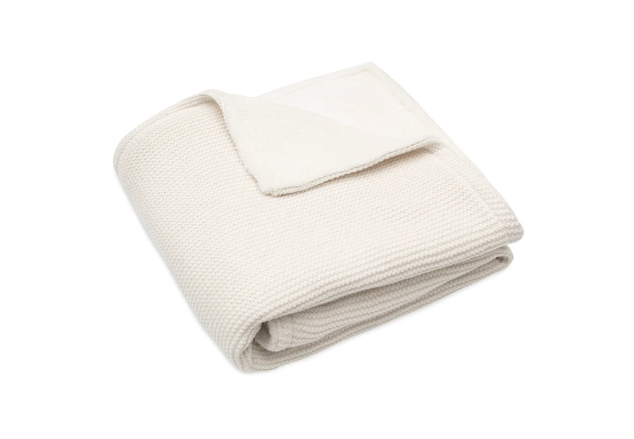 Blanket Cradle 75x100cm Basic Knit  Ivory/Coral Fleece - JOLLEIN