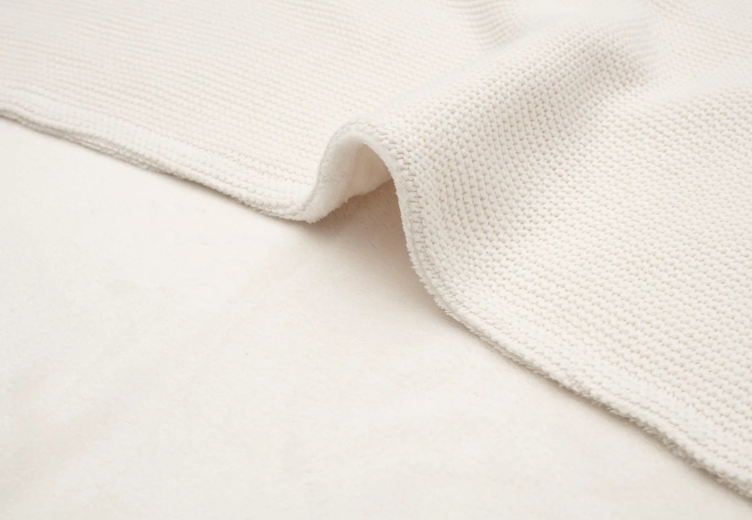 Blanket Cradle 75x100cm Basic Knit  Ivory/Coral Fleece - JOLLEIN