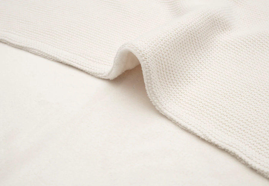 Blanket Cradle 75x100cm Basic Knit  Ivory/Coral Fleece - JOLLEIN