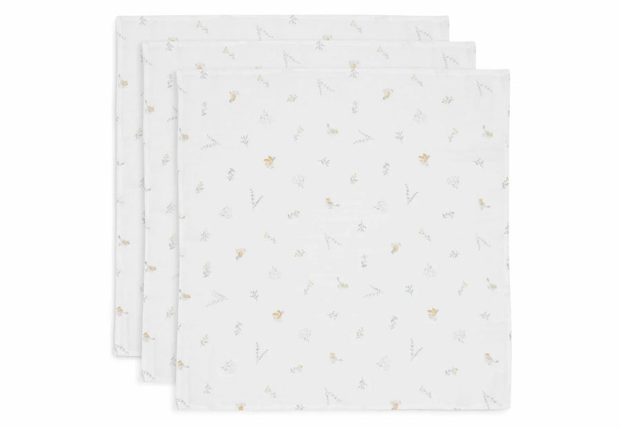 Cloth Muslin 70x70cm Lovely Birds  (3pack)-JOLLEIN