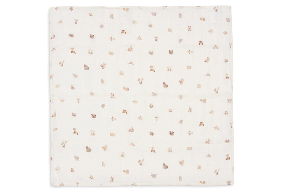 Cloth Muslin 70x70cm Animal Friends  (3pack)-JOLLEIN