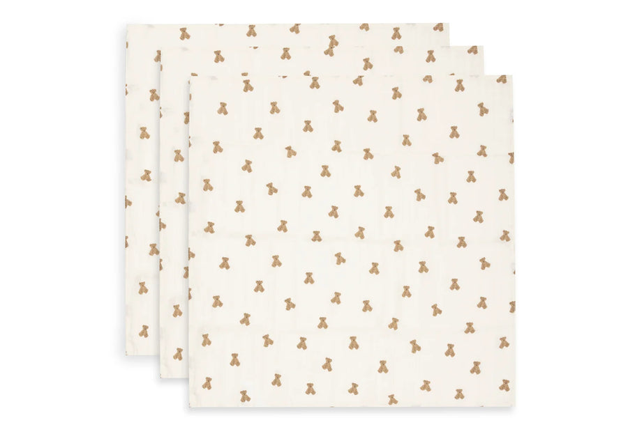 Cloth Muslin 70x70cm Mini Teddy Bear  (3pack) -JOLLEIN