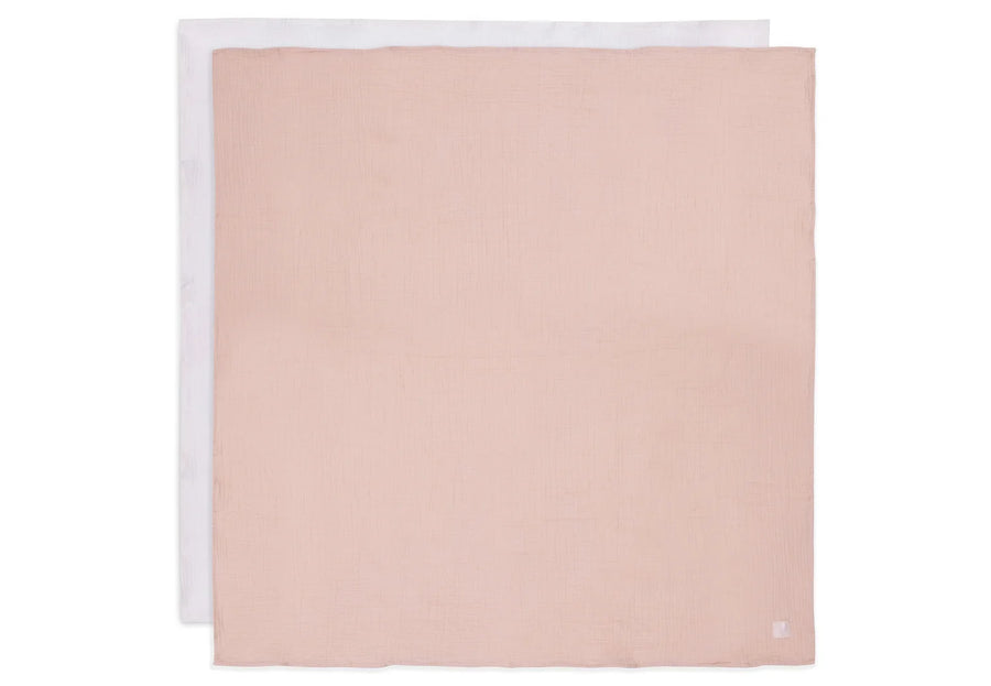 Swaddle Muslin 115x115cm Wild  Rose/Ivory (2pack)-JOLLEIN