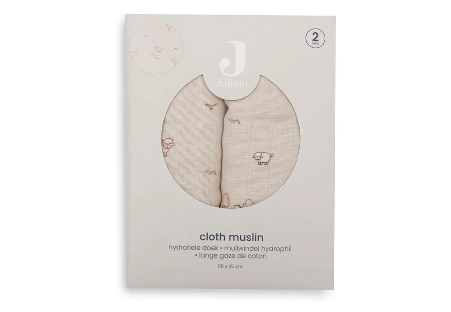 Swaddle Muslin 115x115cm Woolly  (2pack)-JOLLEIN
