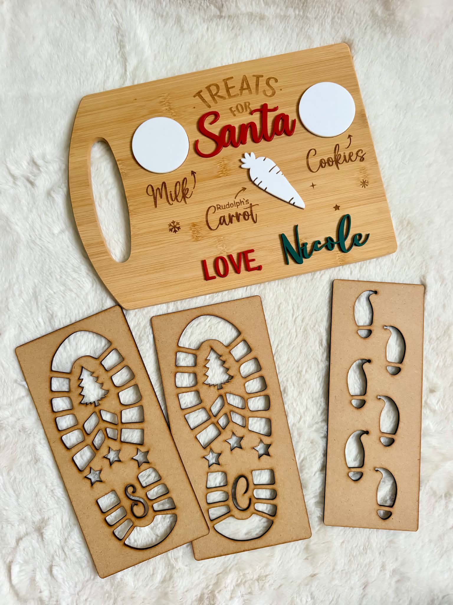Santa and Elf Footprint Stencil