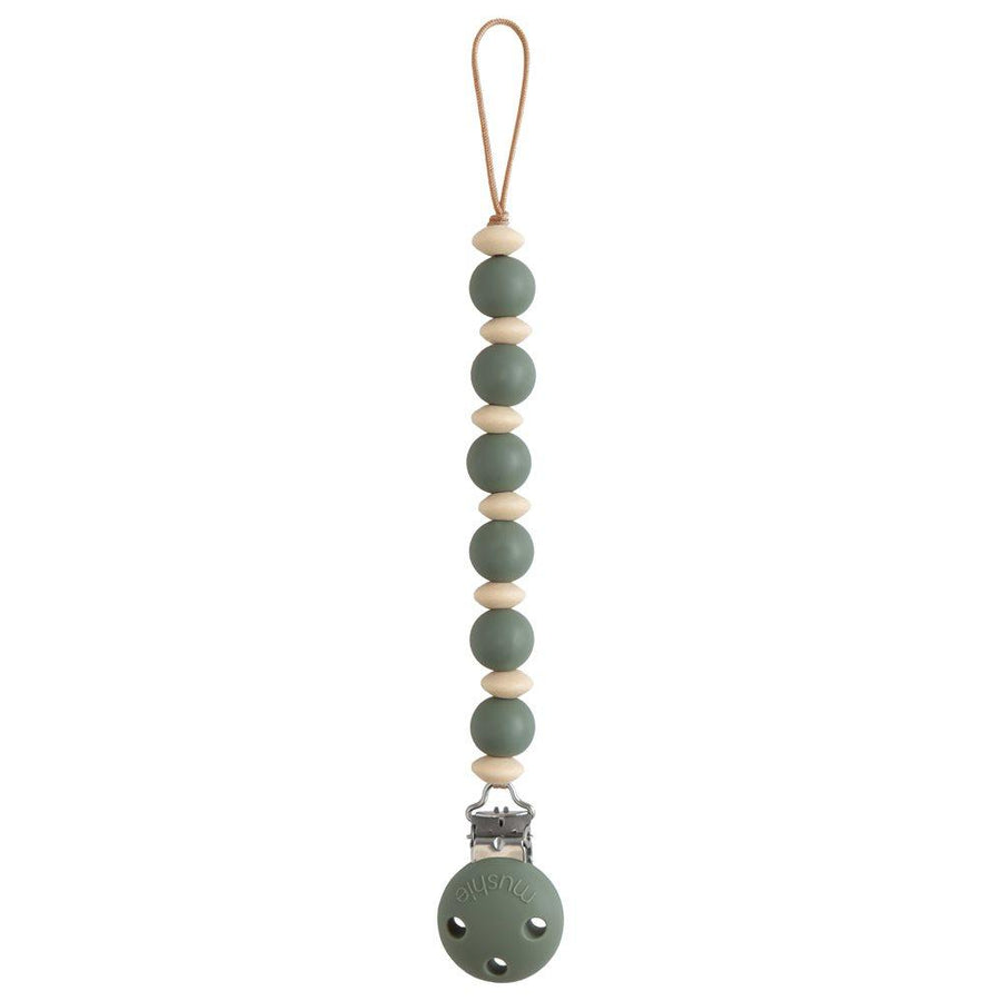 Silicone Pacifier Clip Luna Dried Thyme – Mushie