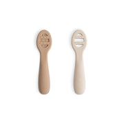 First Feeding Baby Spoons Natural/Shifting Sand – 2 Pack – Mushie