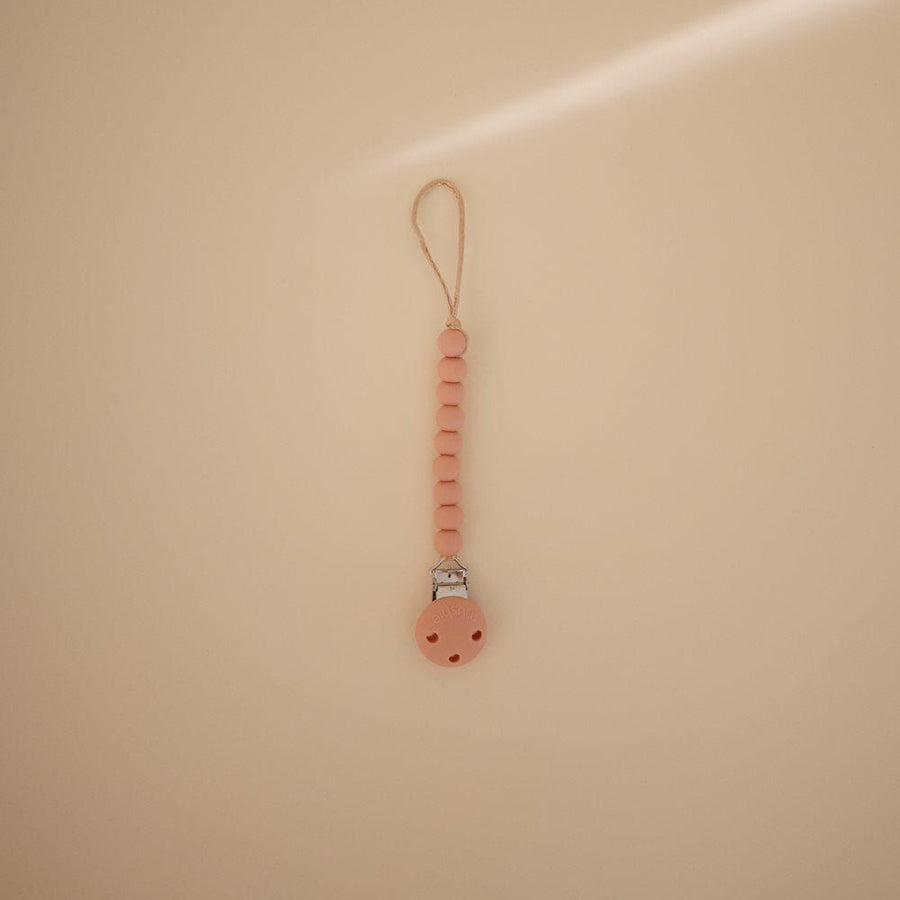 Mushie Silicone Pacifier Clip -Hera Powder Pink