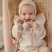 Mushie Silicone Pacifier Clip -Hera Powder Pink