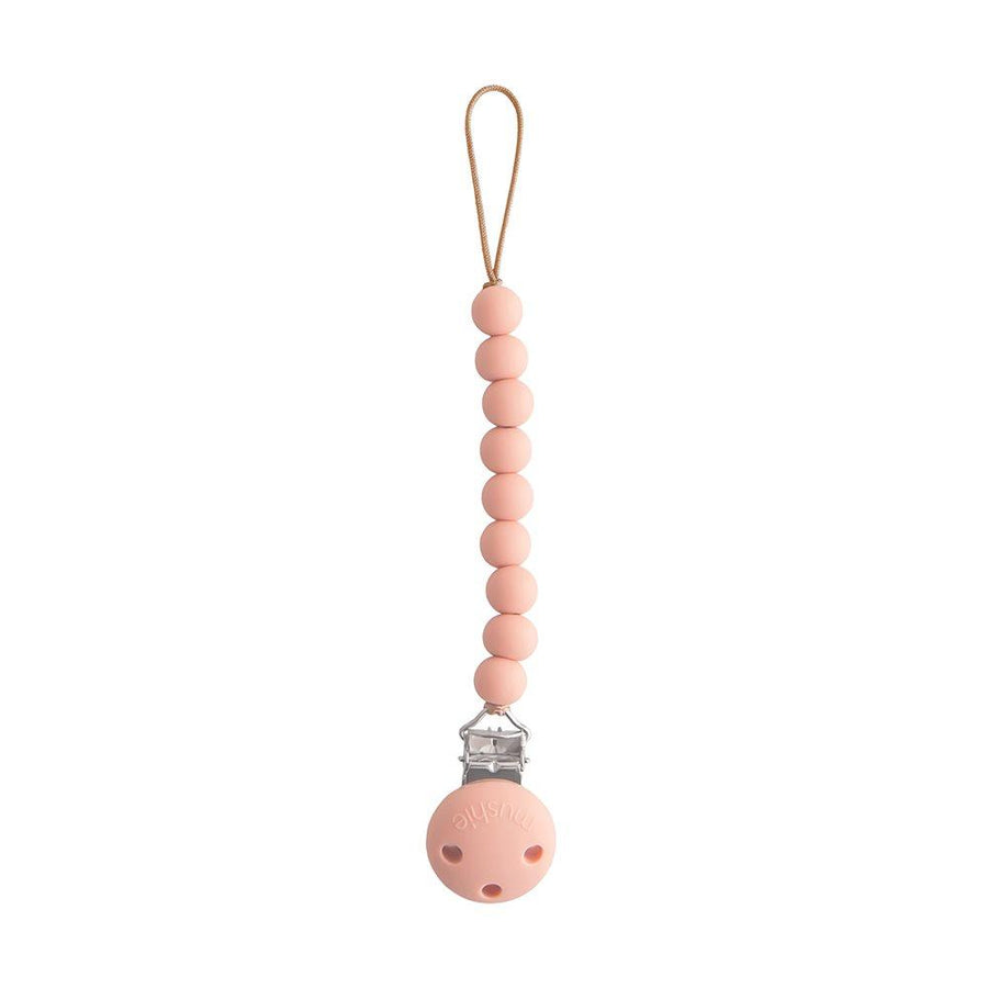 Mushie Silicone Pacifier Clip -Hera Powder Pink