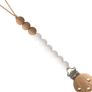 Mushie Silicone Pacifier Clip - Eva White