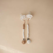Mushie Silicone Pacifier Clip - Eva White