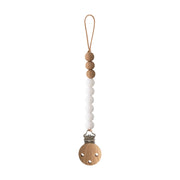 Mushie Silicone Pacifier Clip - Eva White