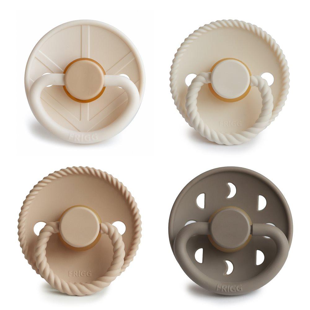 FRIGG Natural Rubber Pacifier 4-Pack– Crystal Sparkle 6-18M