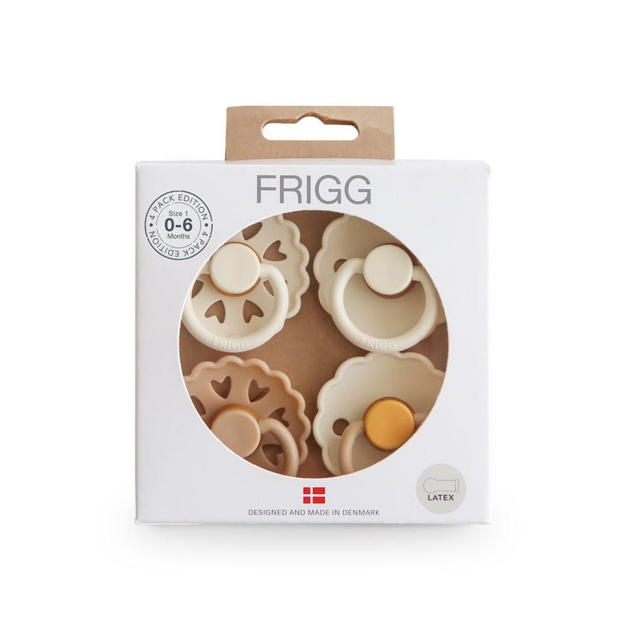 FRIGG Natural Rubber Pacifier 4-Pack–Snowflake Dream 0-6M