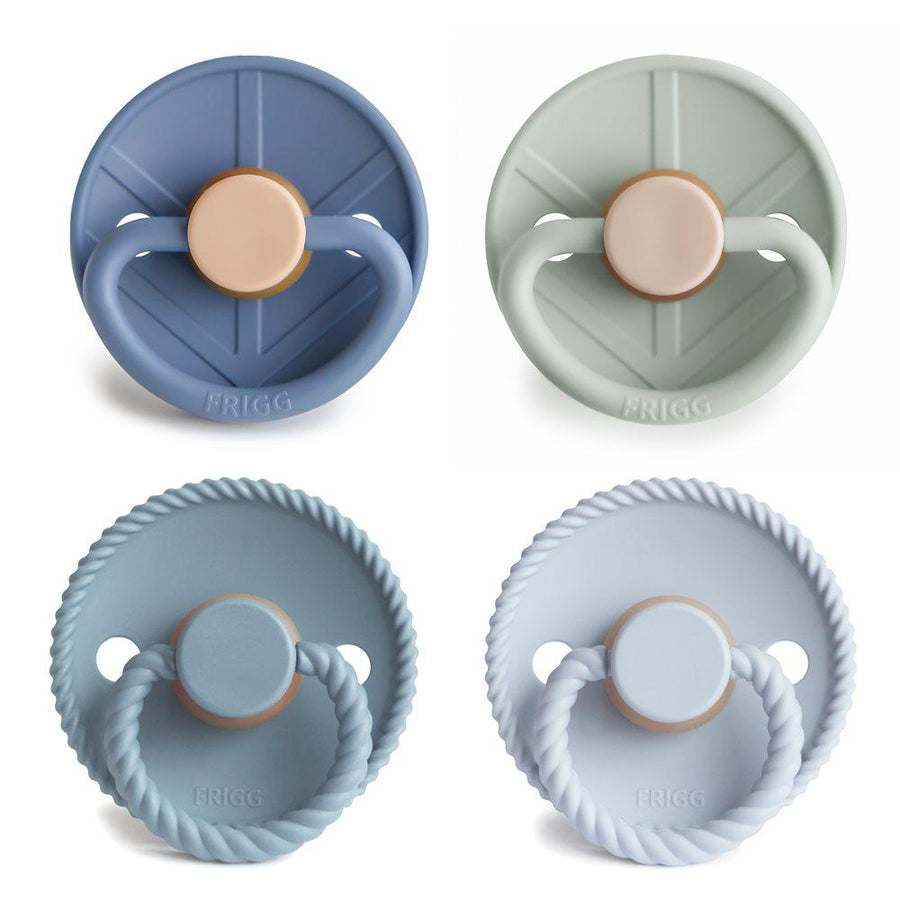 FRIGG Natural Rubber Pacifier 4-Pack–Skyline Serenity 0-6M