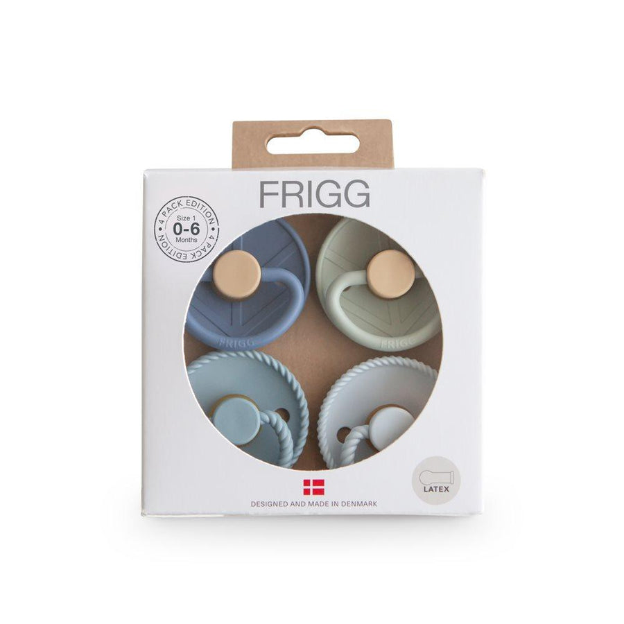 FRIGG Natural Rubber Pacifier 4-Pack–Skyline Serenity 0-6M