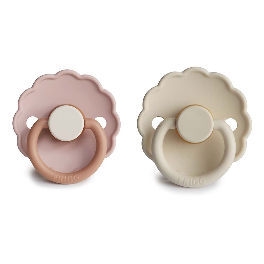 FRIGG Natural Rubber Pacifier 2-Daisy Biscuit/Cream 0-6