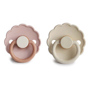 FRIGG Natural Rubber Pacifier 2-Daisy Biscuit/Cream 0-6
