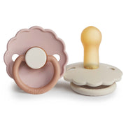 FRIGG Natural Rubber Pacifier 2-Daisy Biscuit/Cream 0-6