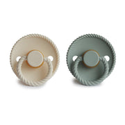 FRIGG Natural Rubber Pacifier 2-Rope Cream/Sage 0-6