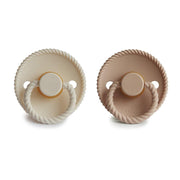 FRIGG Natural Rubber Pacifier 2-Rope Cream/Croissant 6-18