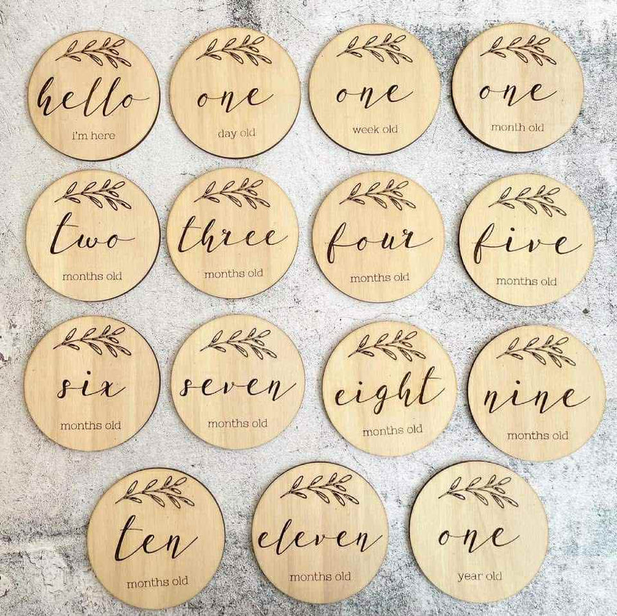 Wooden Milestone Cards