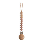 Mushie Silicone Pacifier Clip - Eva Cloudy Mauve