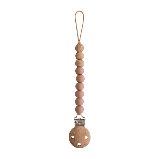 Mushie Silicone Pacifier Clip - Eva Cloudy Mauve