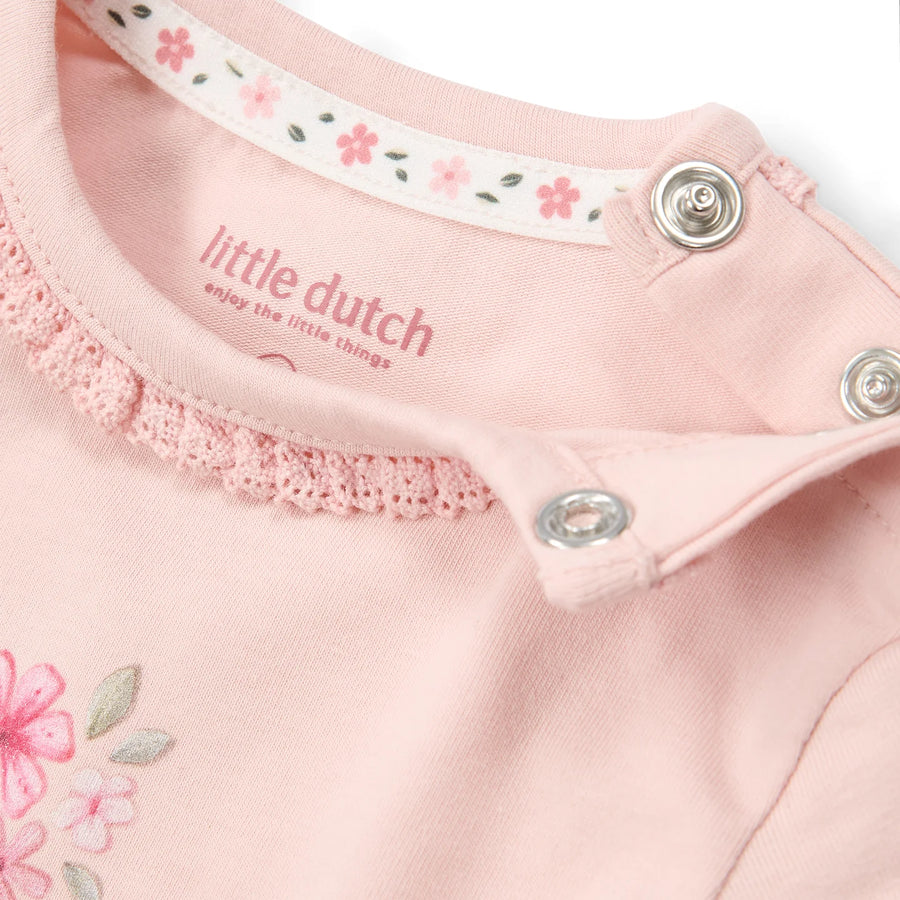 LITTLE DUTCH. Short sleeve bodysuit pink Blossom