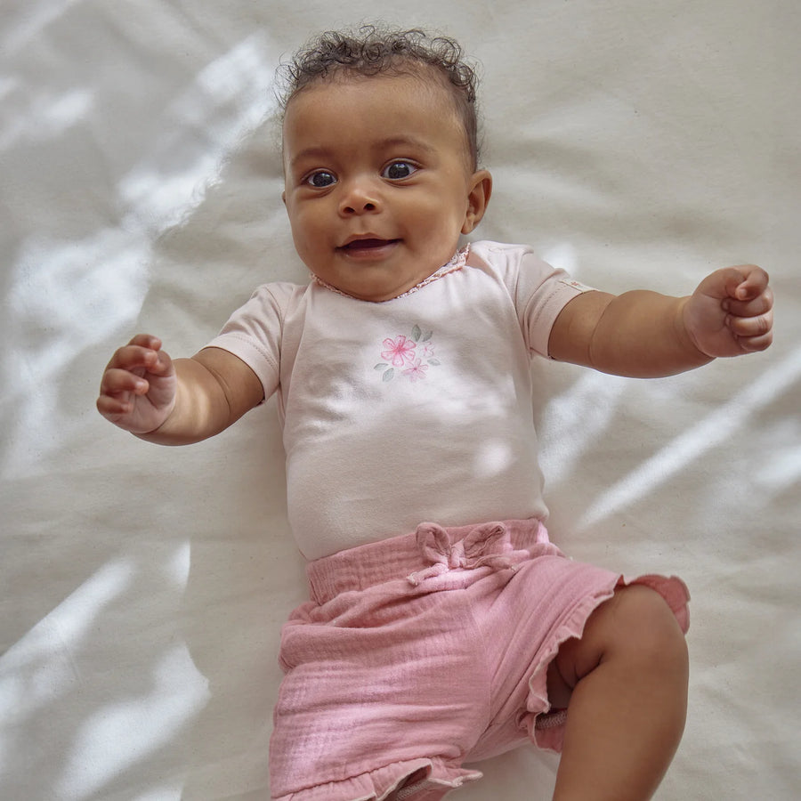 LITTLE DUTCH. Short sleeve bodysuit pink Blossom