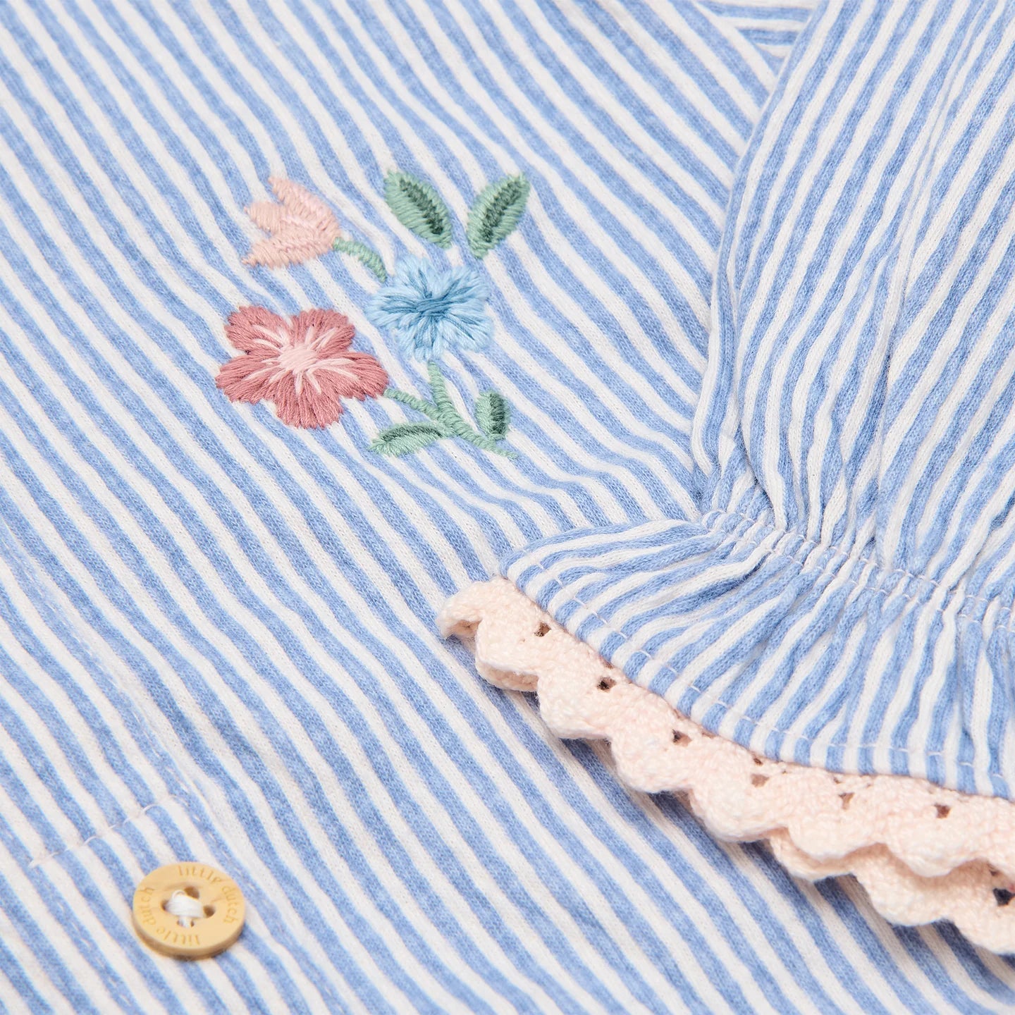 LITTLE DUTCH. T-shirt long sleeves Denim Blue stripe