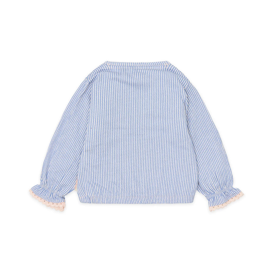 LITTLE DUTCH. T-shirt long sleeves Denim Blue stripe