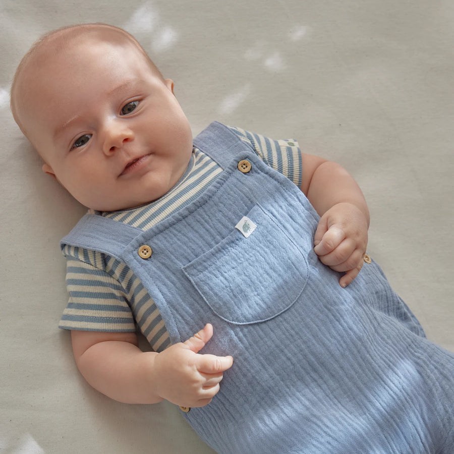 LITTLE DUTCH. Short dungaree blue Stone Blue