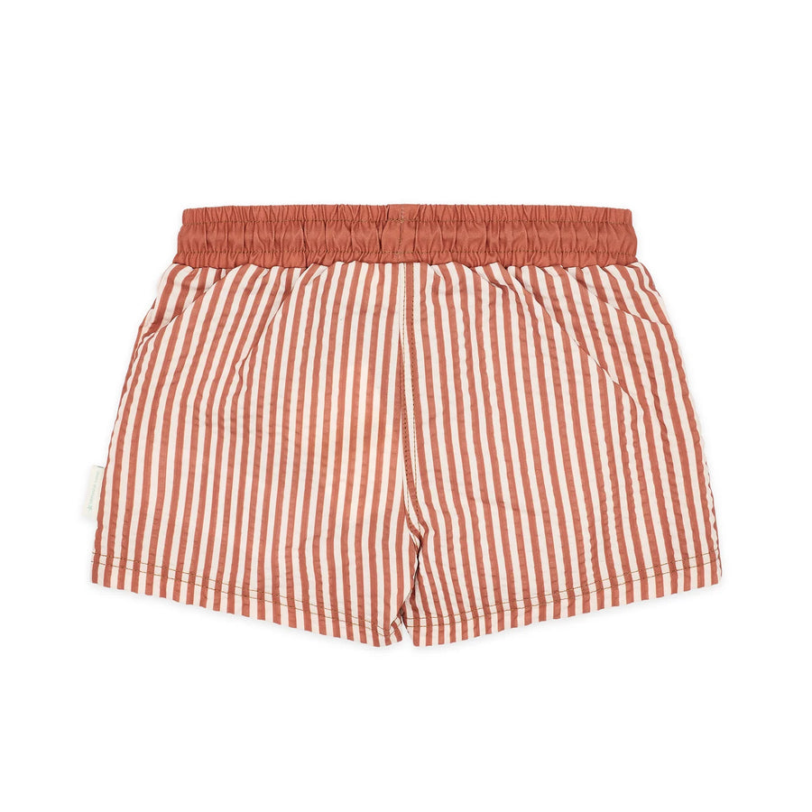 LITTLE DUTCH. Swim short Ocean Brown Stripes