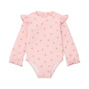LITTLE DUTCH. Long-Sleeve Swimsuit with Ruffles Dreamy Seashells