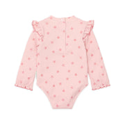 LITTLE DUTCH. Long-Sleeve Swimsuit with Ruffles Dreamy Seashells