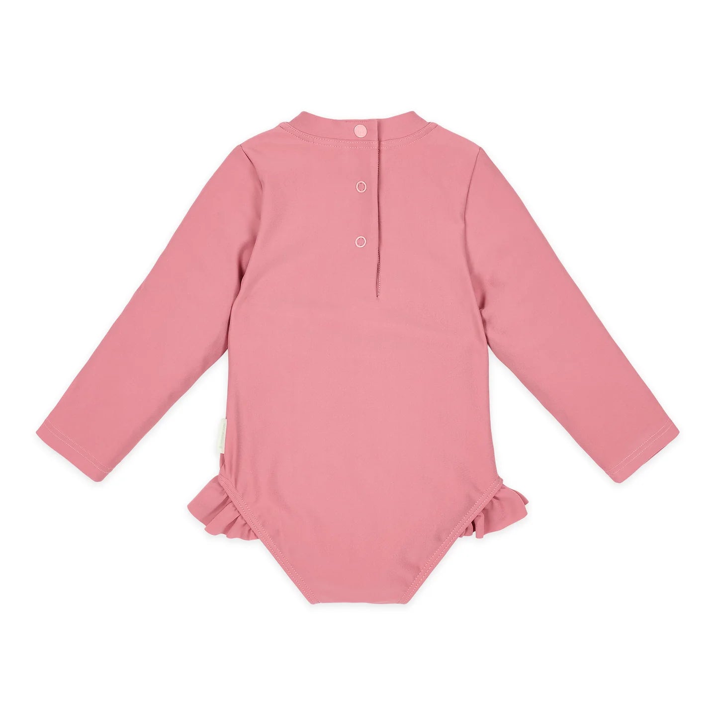 LITTLE DUTCH. Long-Sleeve Swimsuit with Ruffles Dreamy Pink