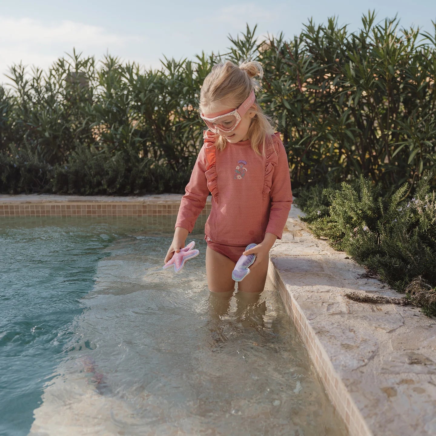 LITTLE DUTCH. Ruffle Swim Bottoms Dreamy Pink Sparkle