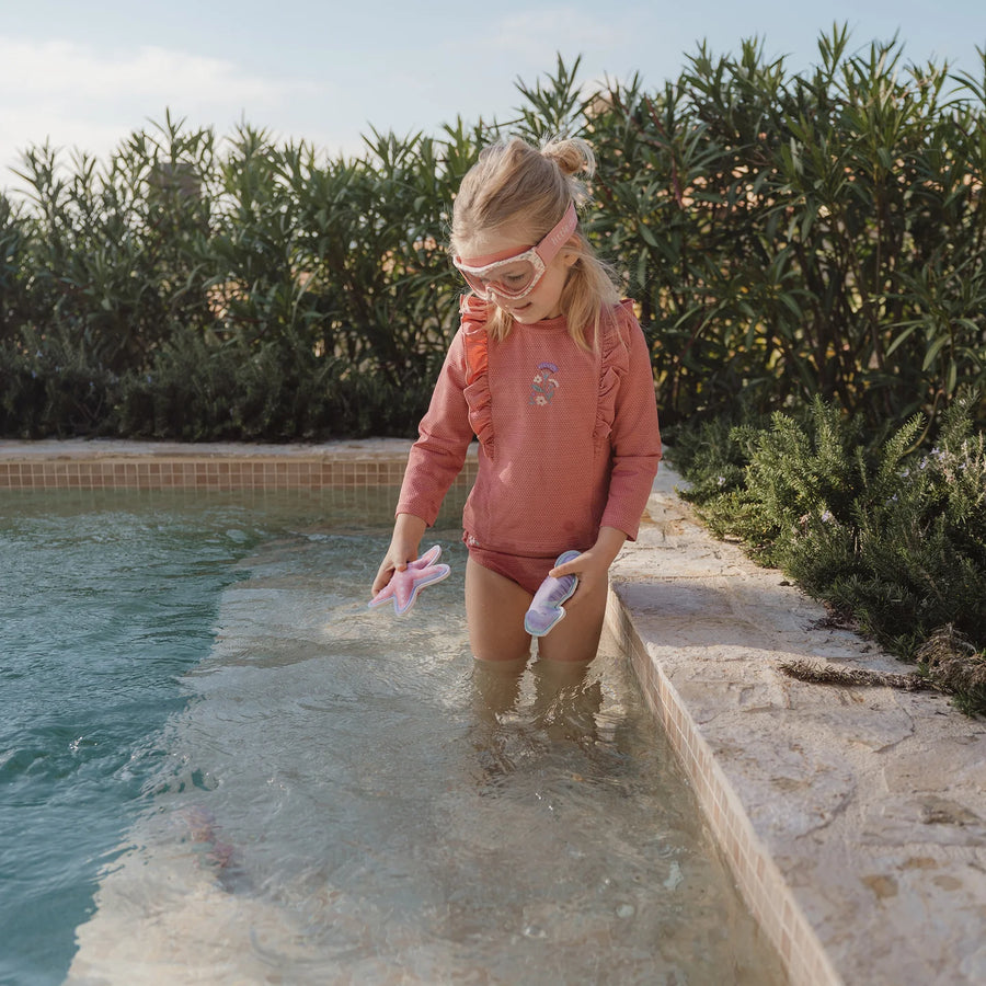 LITTLE DUTCH. Ruffle Swim Bottoms Dreamy Pink Sparkle