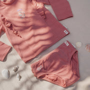 LITTLE DUTCH. Ruffle Swim Bottoms Dreamy Pink Sparkle
